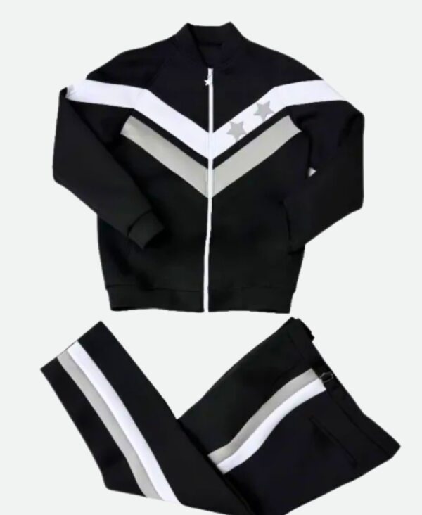 Silver Chevron Men's Black Tracksuit