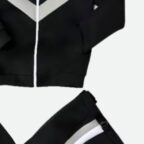 Silver Chevron Men's Black Tracksuit