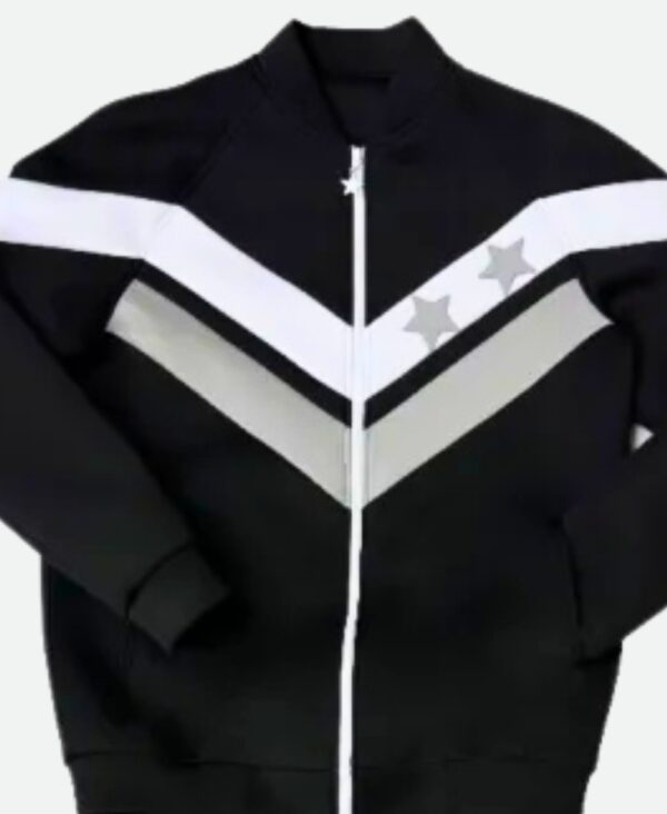 Silver Chevron Men's Black Tracksuit